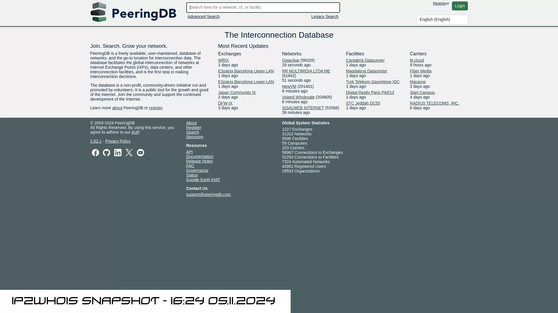 www.peeringdb.com - snapshot