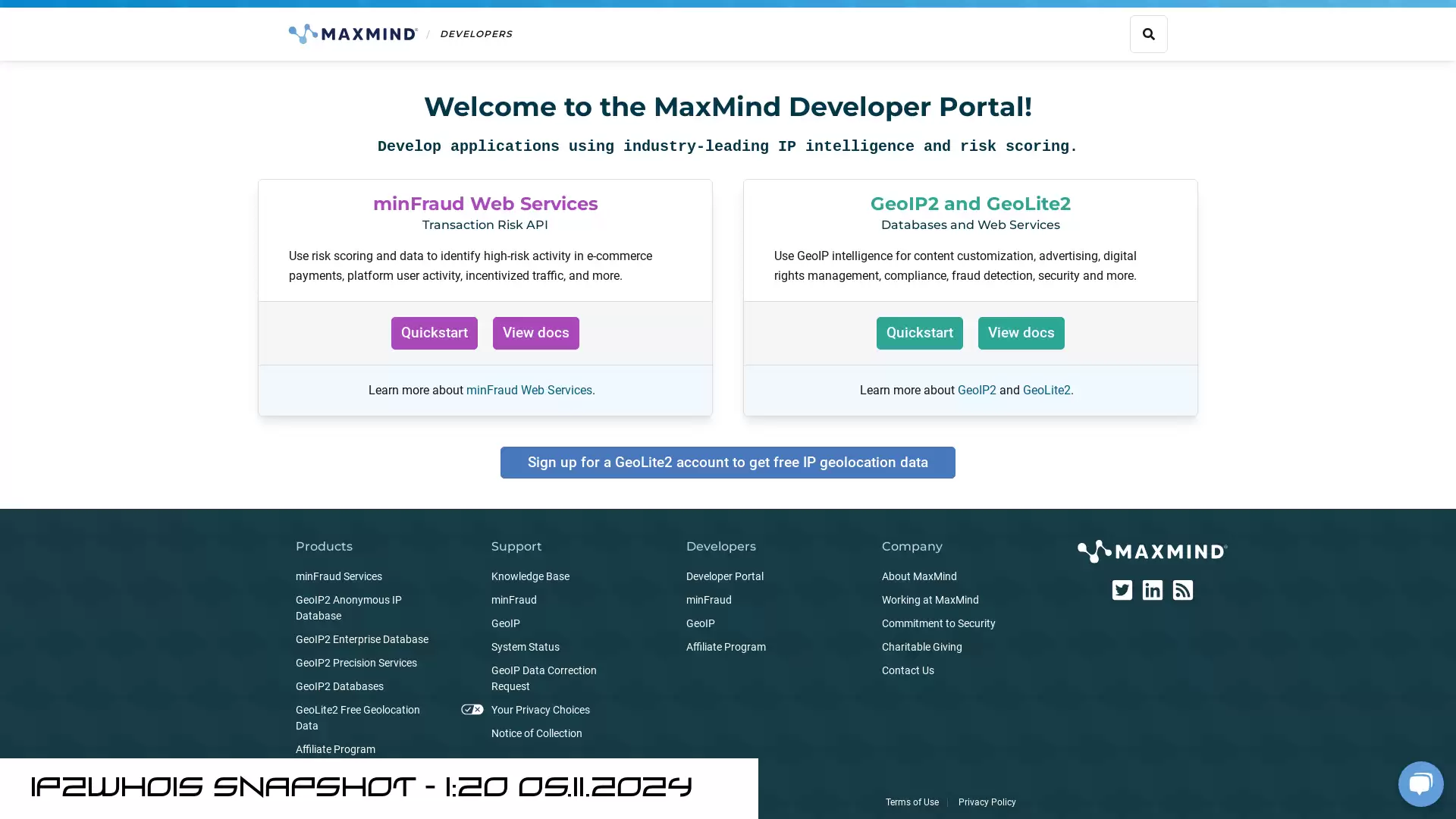 dev.maxmind.com - snapshot