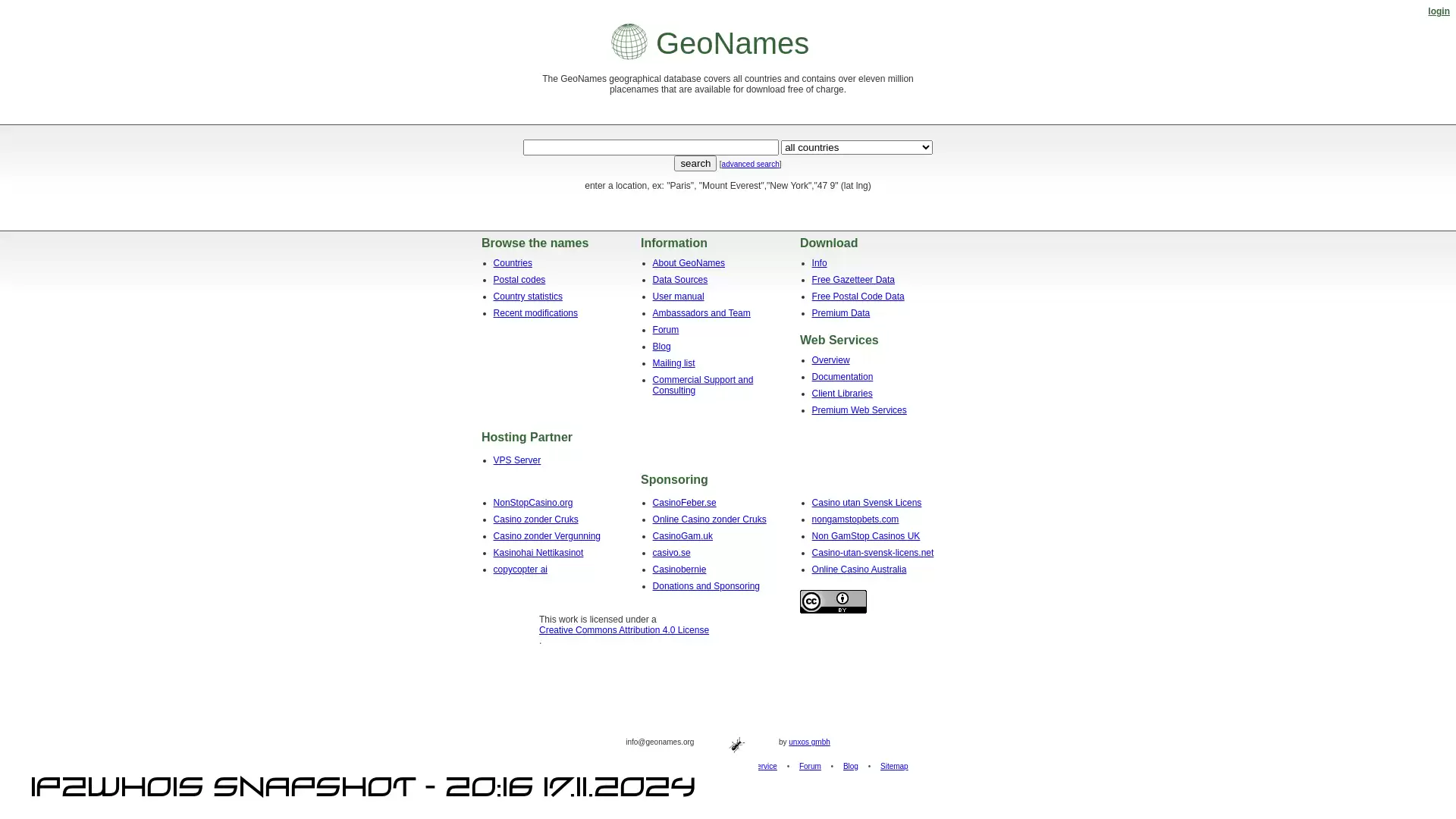 download.geonames.org - snapshot