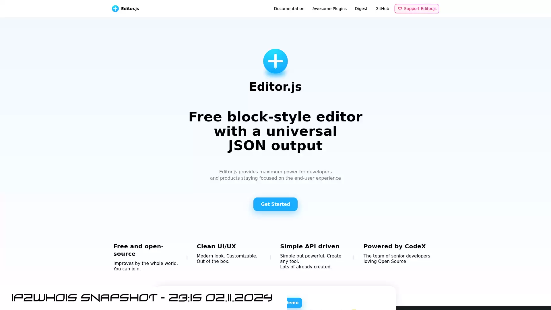 editorjs.io - snapshot