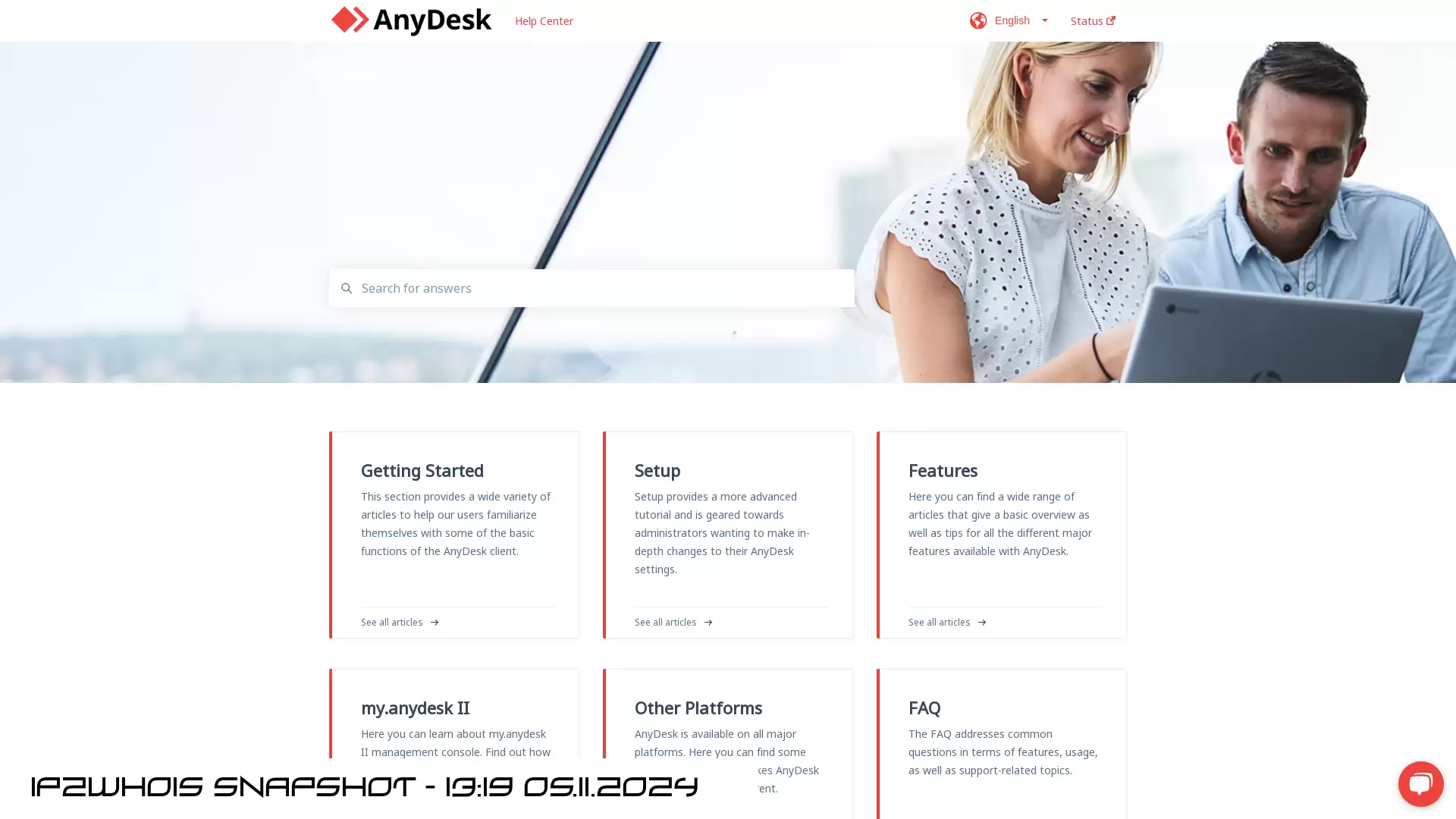 support.anydesk.com - snapshot