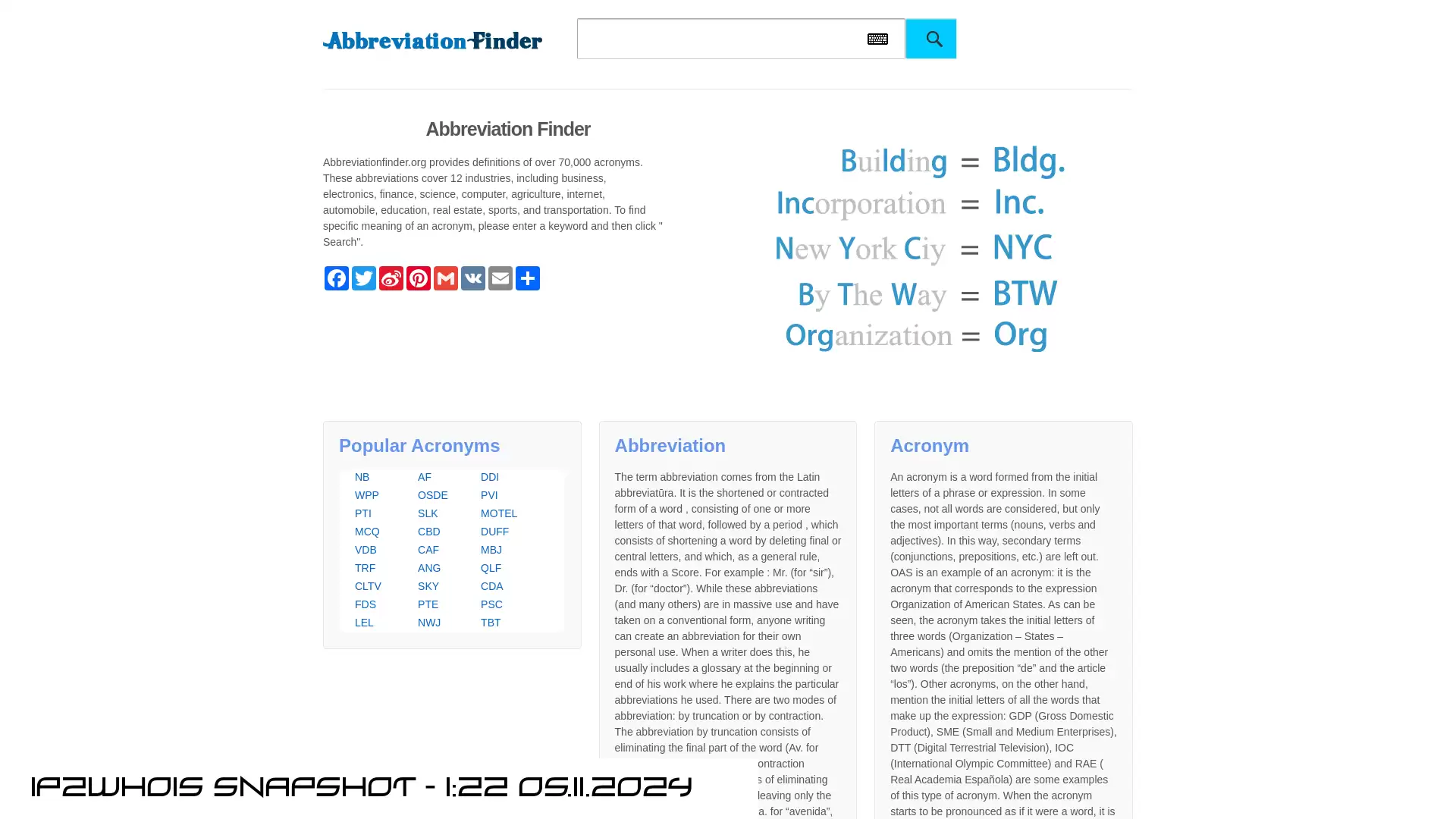 www.abbreviationfinder.org - snapshot
