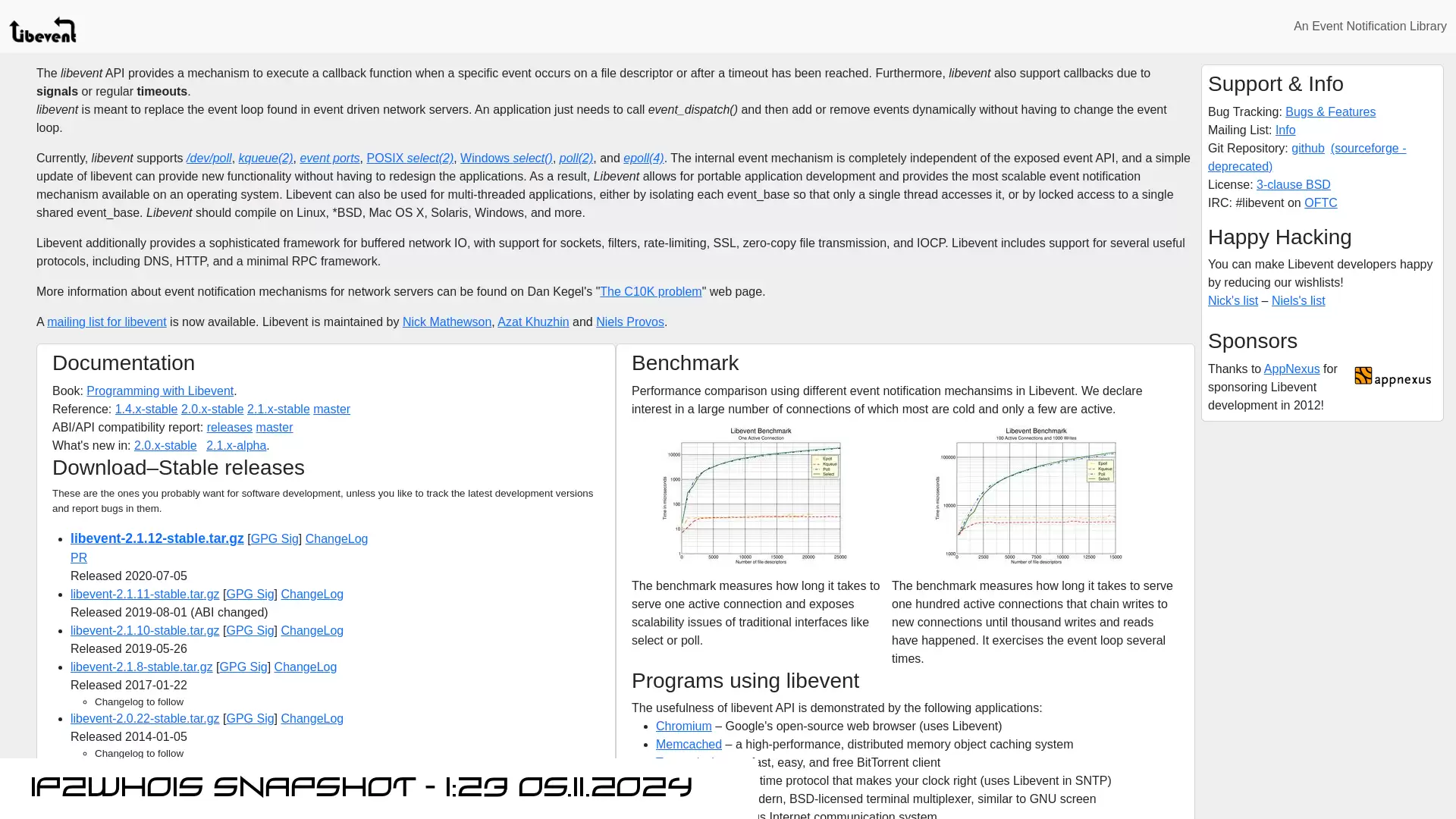 libevent.org - snapshot