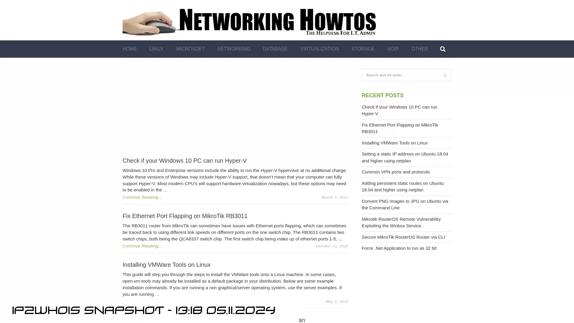 www.networkinghowtos.com - snapshot