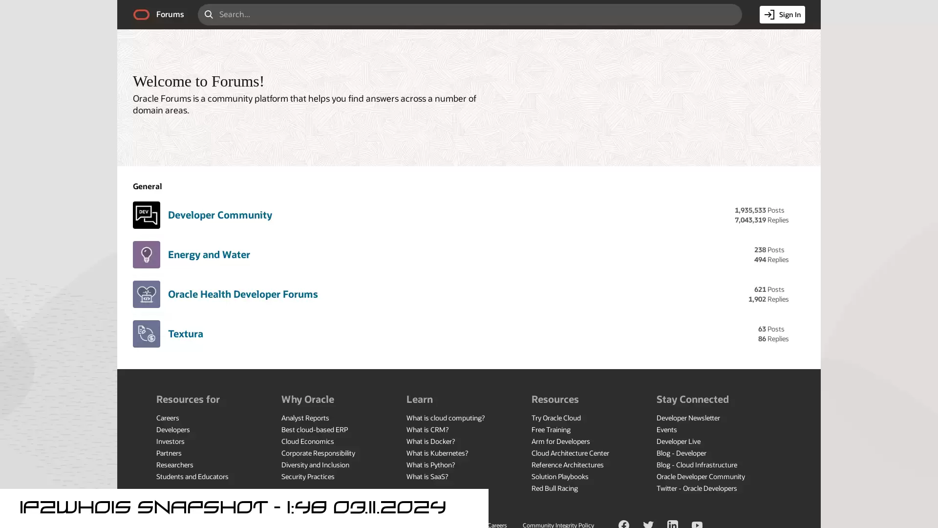 forums.oracle.com - snapshot