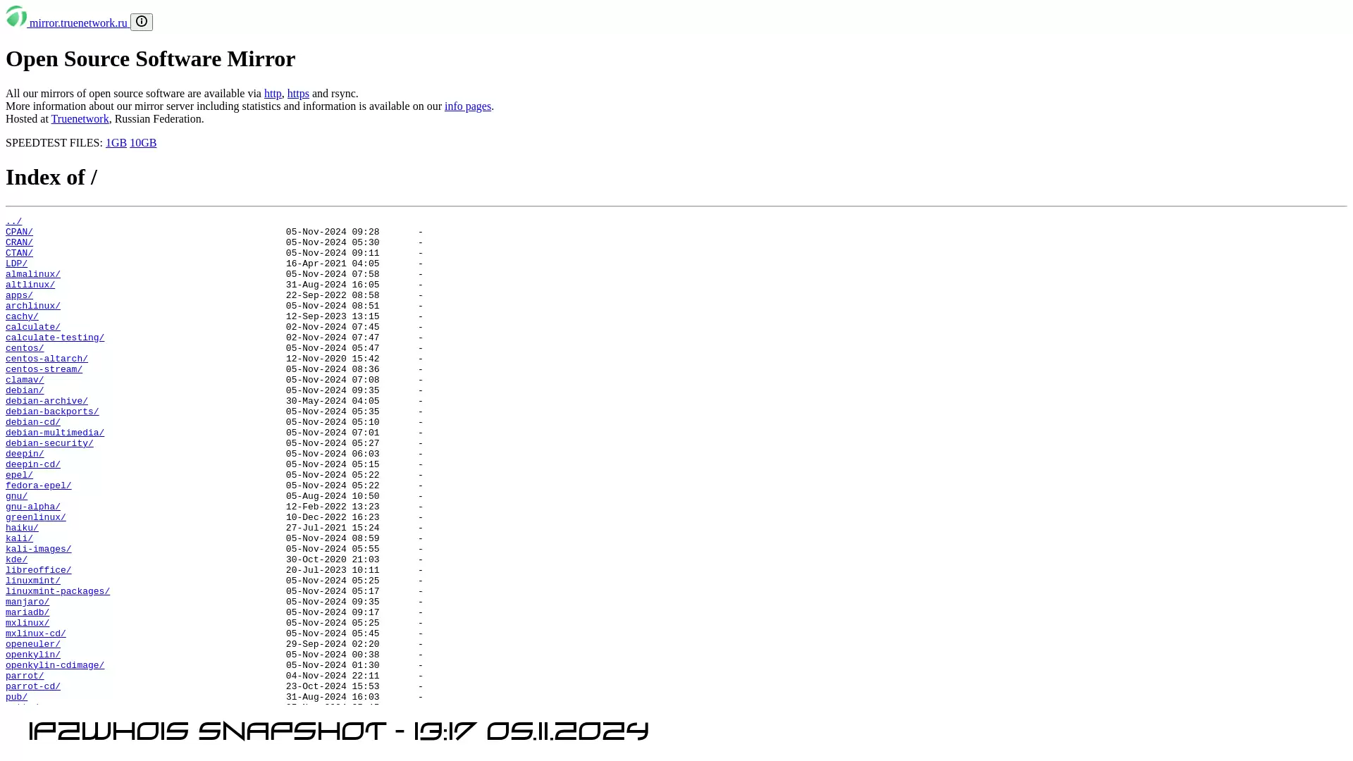 mirror.truenetwork.ru - snapshot