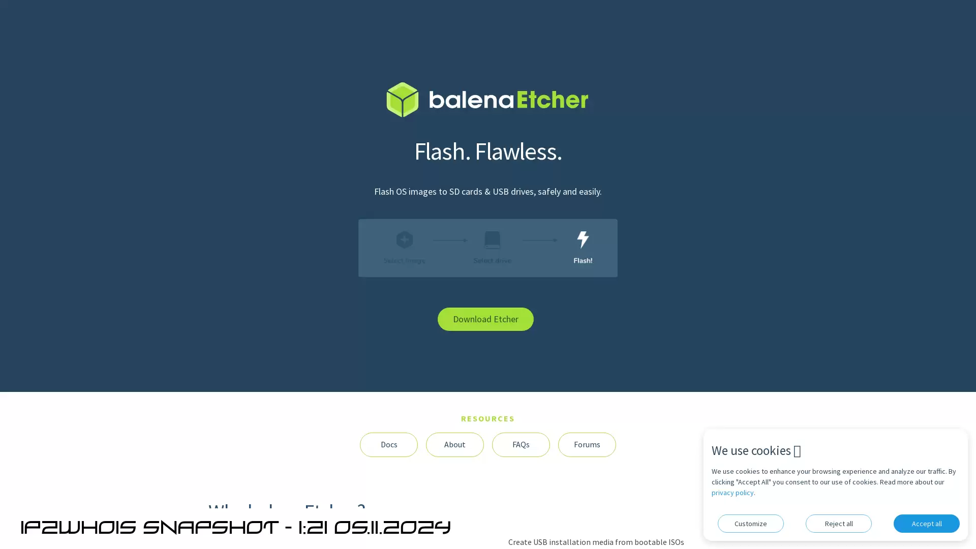 etcher.balena.io - snapshot