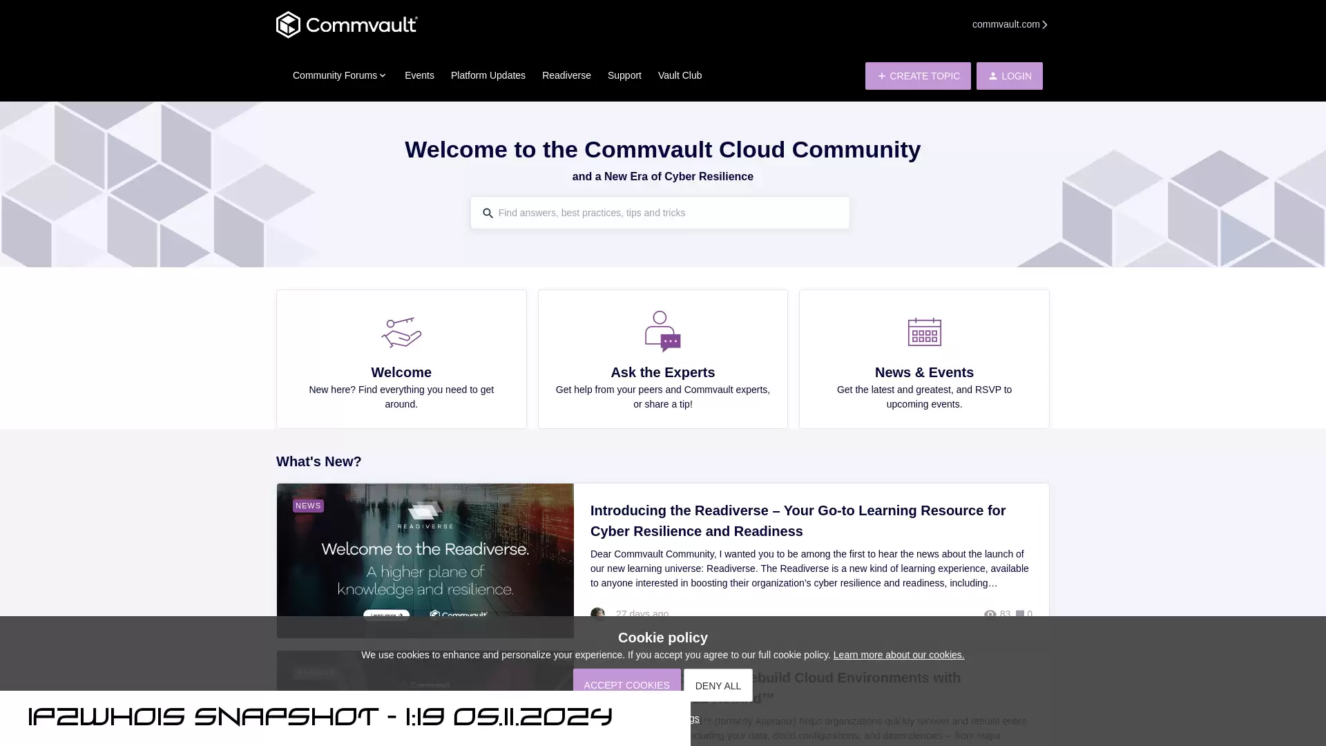 community.commvault.com - snapshot