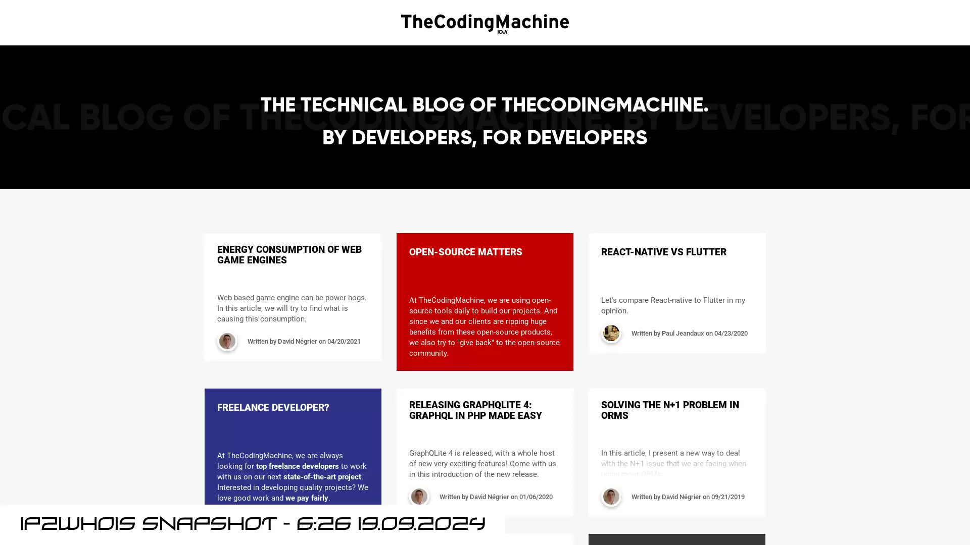 thecodingmachine.io - snapshot