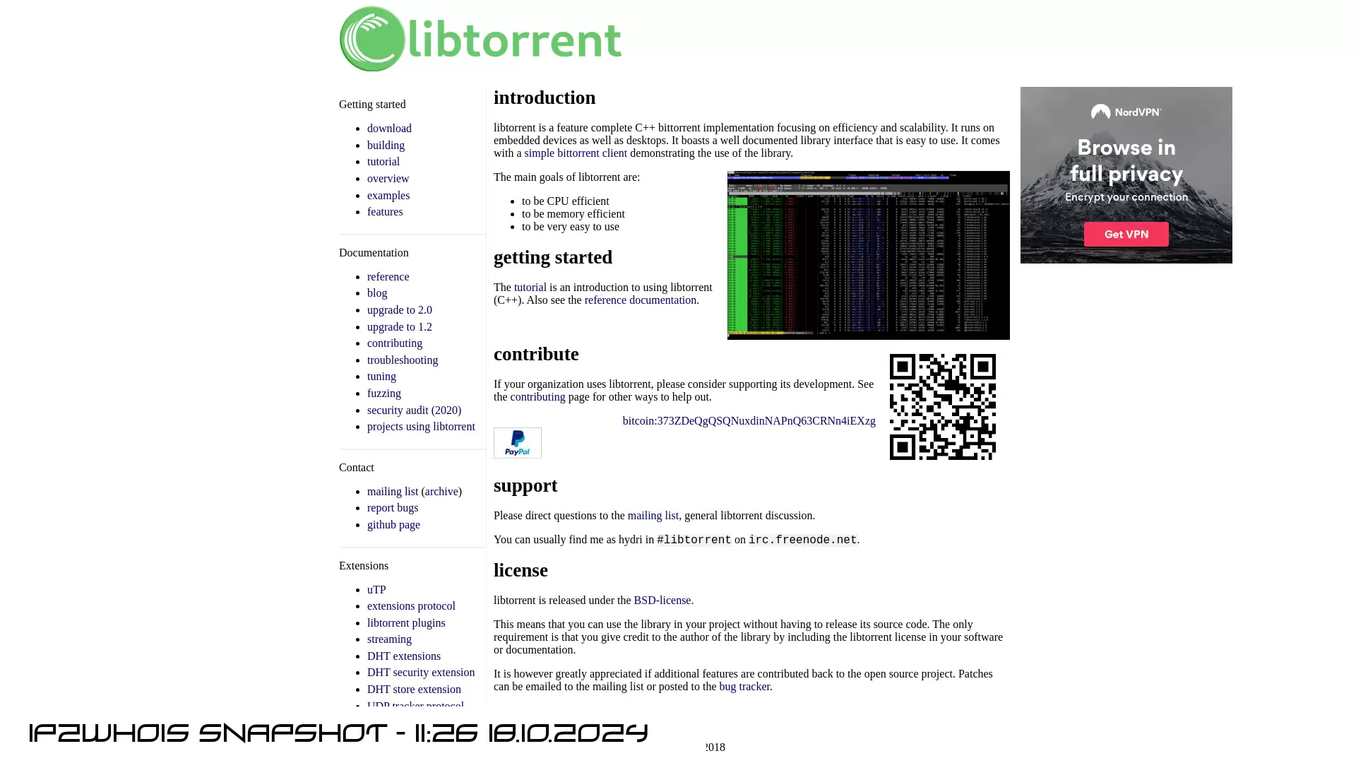 www.libtorrent.org - snapshot